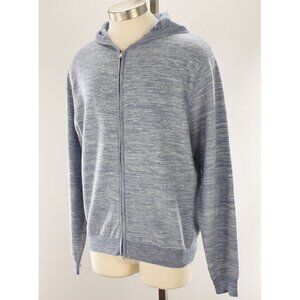 PETER MILLAR CROWN CRAFTED Blue Frost RAVELLO Full Zip Hoodie Sweater LARGE NWT